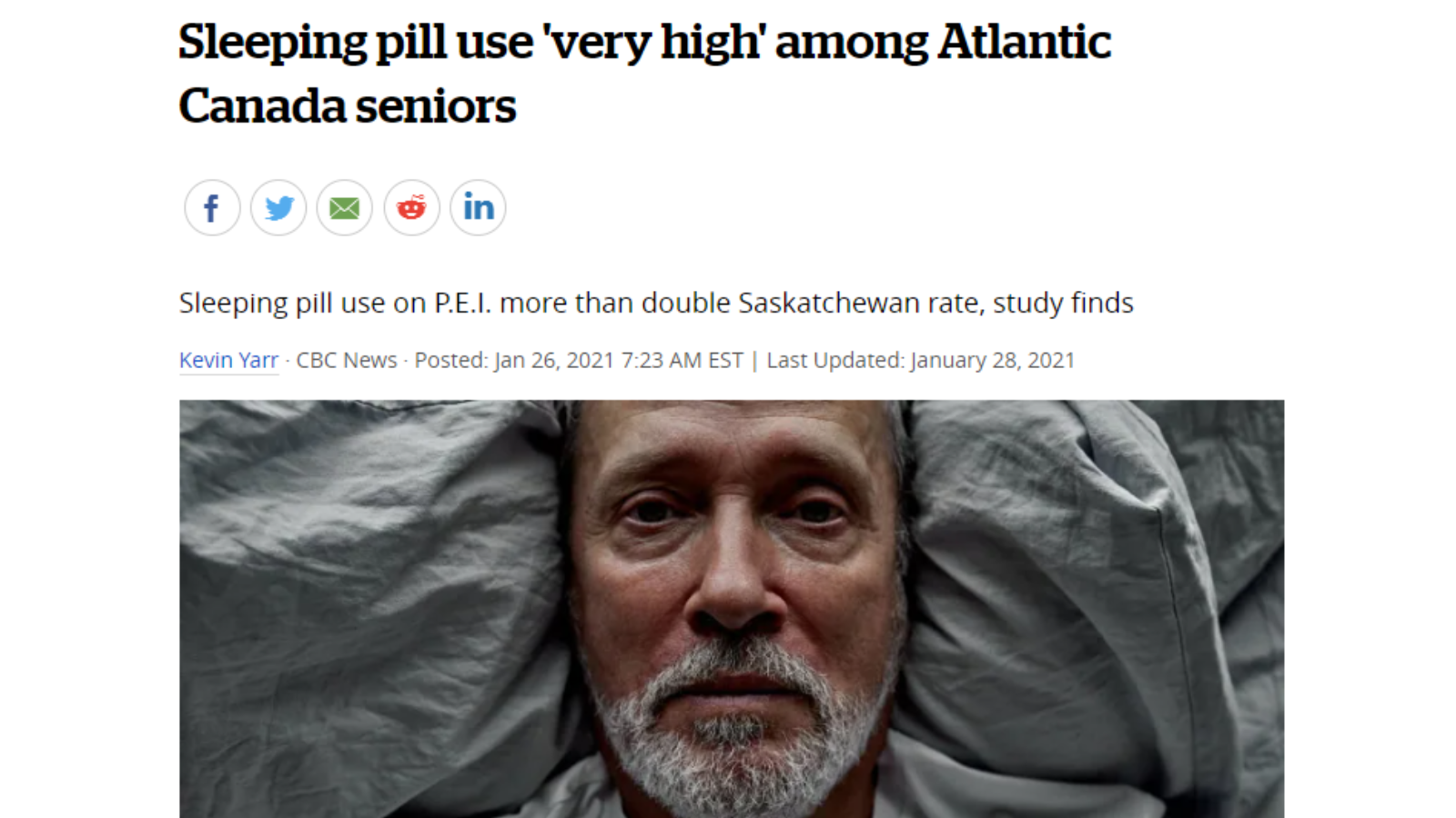 Sleeping pill use 'very high' among Atlantic Canada seniors - Sleeping pill use on P.E.I. more than double Saskatchewan rate, study finds